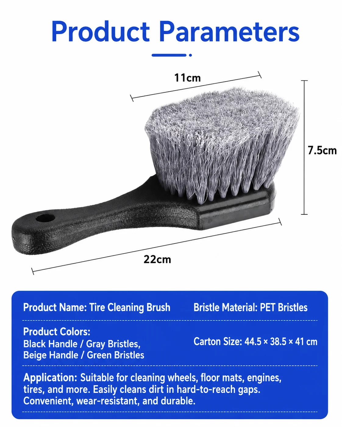 Split-Tip Bristle Tire / Wheel Cleaning Brush for Car Detailing thumbnail