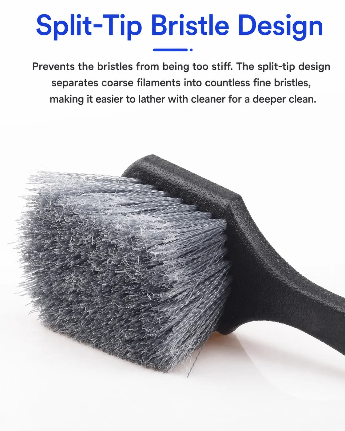 Split-Tip Bristle Tire / Wheel Cleaning Brush for Car Detailing thumbnail