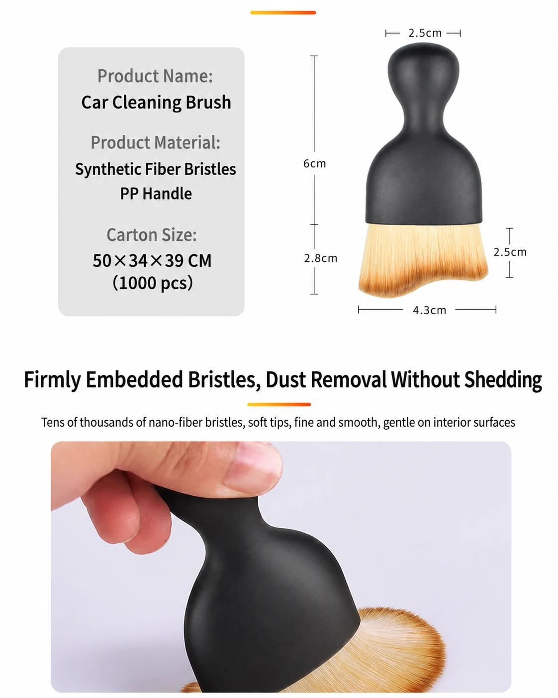 Soft Bristle Car Detail Cleaning Brush for Car Detailing thumbnail