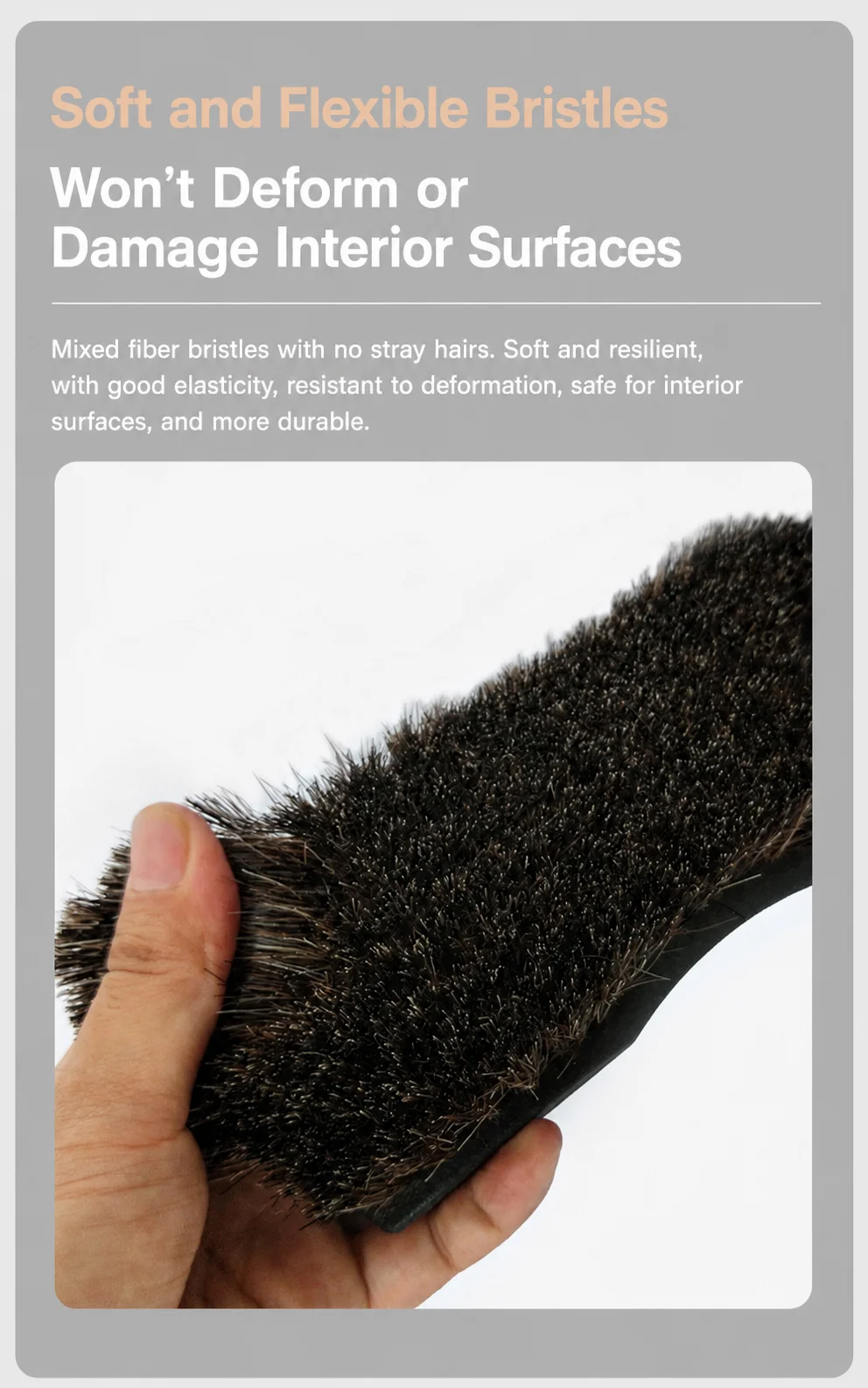 Ultra-Soft Boar Hair Detail Brush for Car Detailing thumbnail