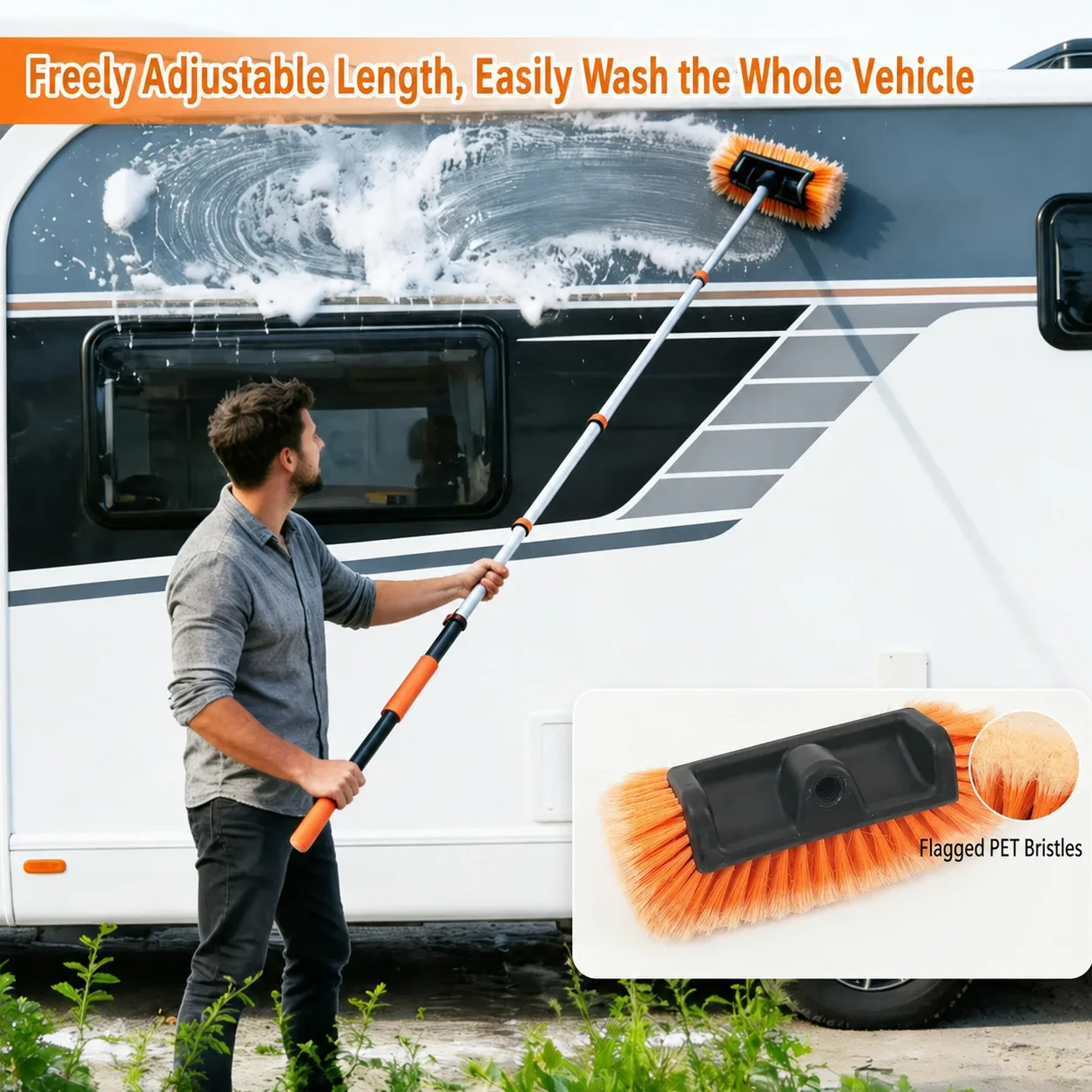Car Wash Brush Kit with Extension Pole for Car Detailing thumbnail