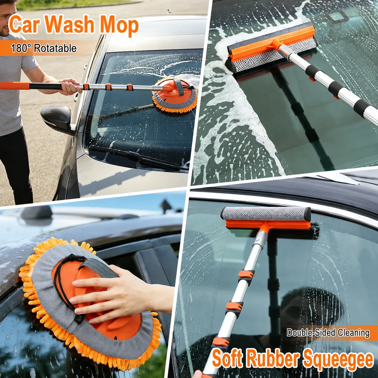 Car Wash Brush Kit with Extension Pole for Car Detailing thumbnail