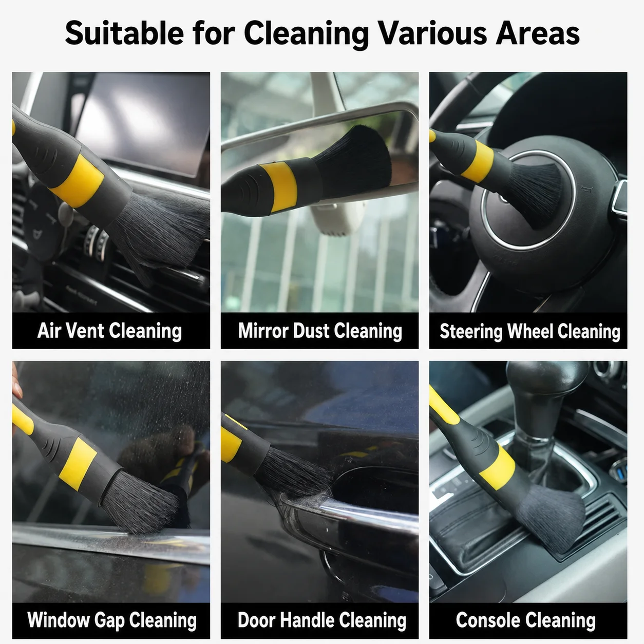 Interior Detail Brush Set - Soft Grip for Car Detailing thumbnail