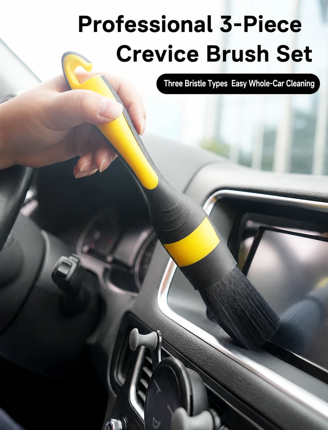 Interior Detail Brush Set - Soft Grip for Car Detailing thumbnail