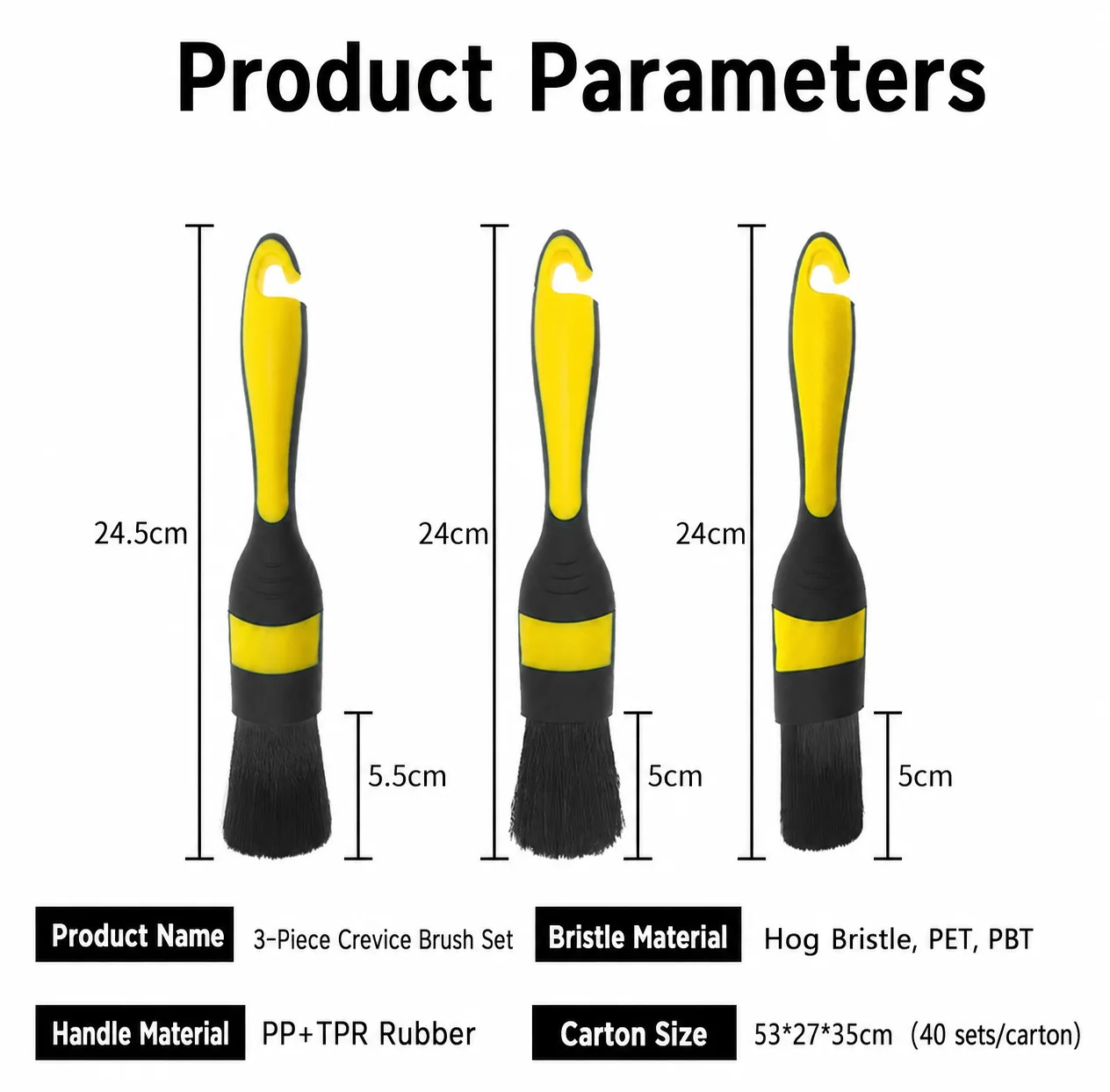 Interior Detail Brush Set - Soft Grip for Car Detailing thumbnail