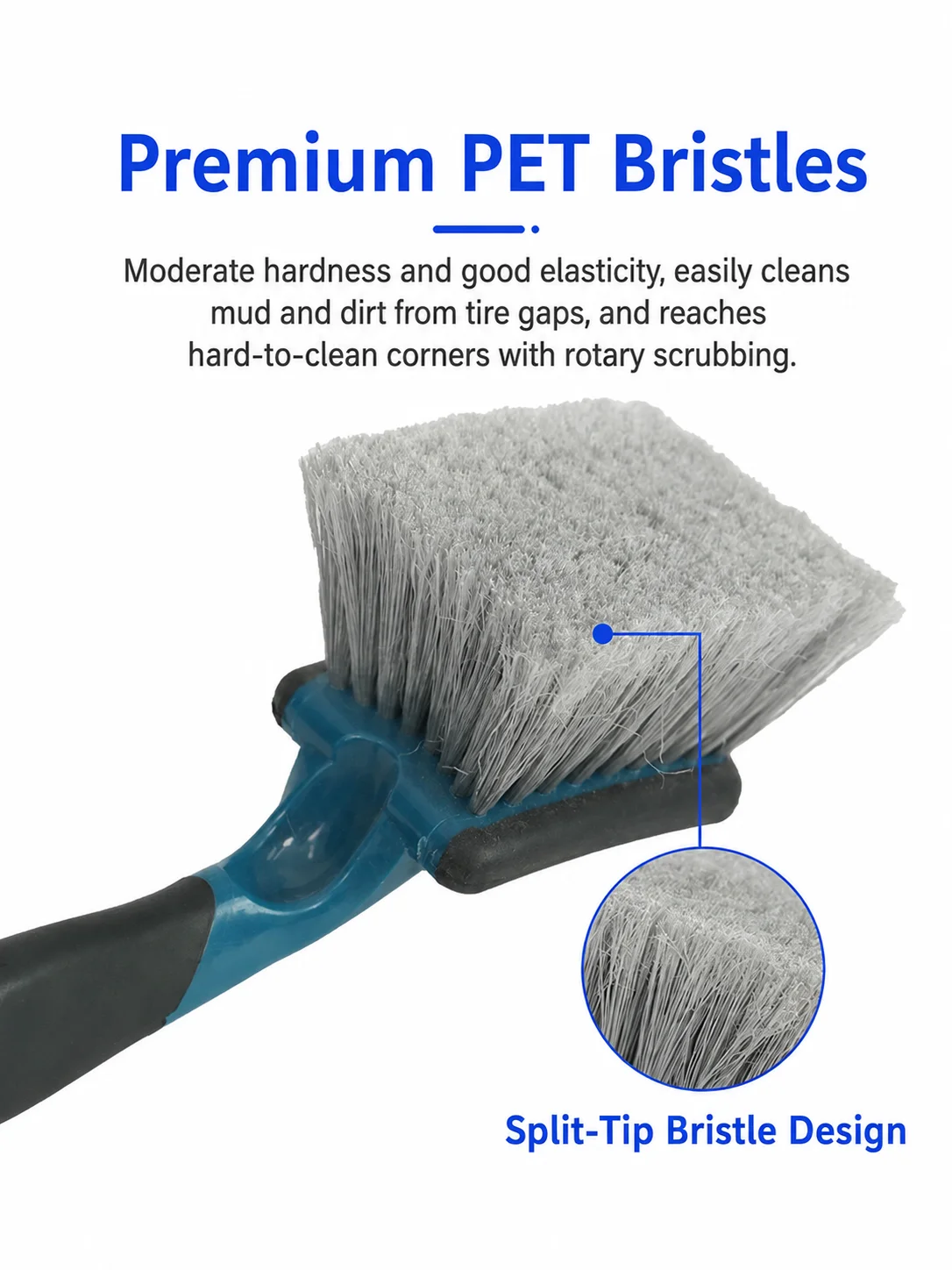 Flagged Bristle Tire & Wheel Cleaning Brush for Car Detailing thumbnail
