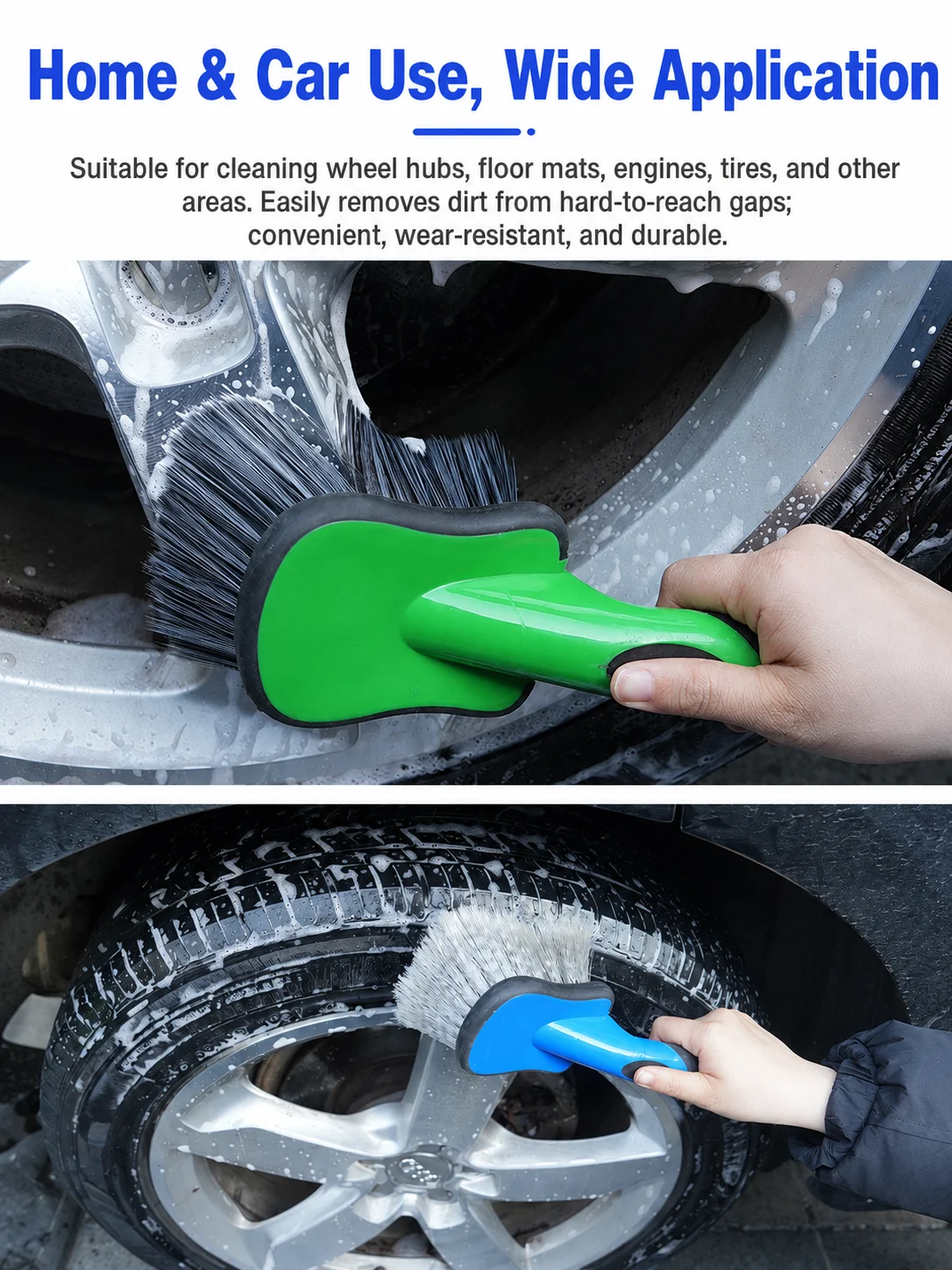 Flagged Bristle Tire & Wheel Cleaning Brush for Car Detailing thumbnail