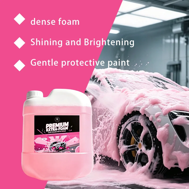 Pink Premium Extra-Foam Car Wash with Wax for Car Detailing thumbnail