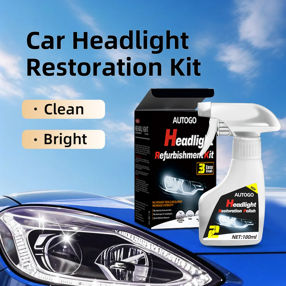 Headlight Restoration Polish Kit for Automotive Detailing - view 1