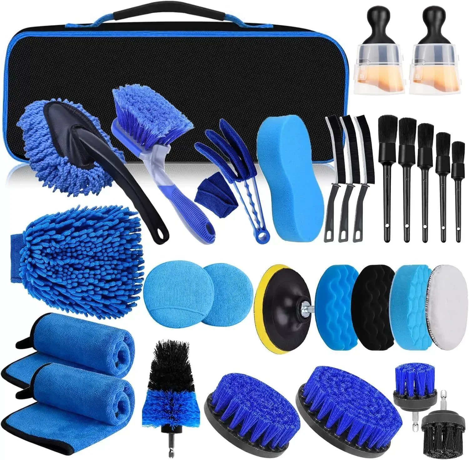 Professional Car Wash Brush Set - Blue Series for Detailing Shops thumbnail