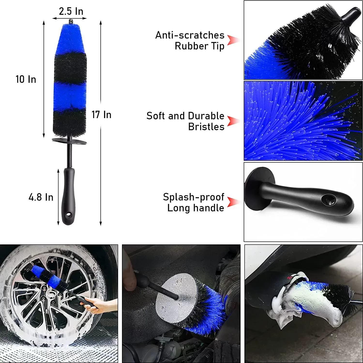 Professional Car Wash Brush Set - Blue Series for Detailing Shops thumbnail