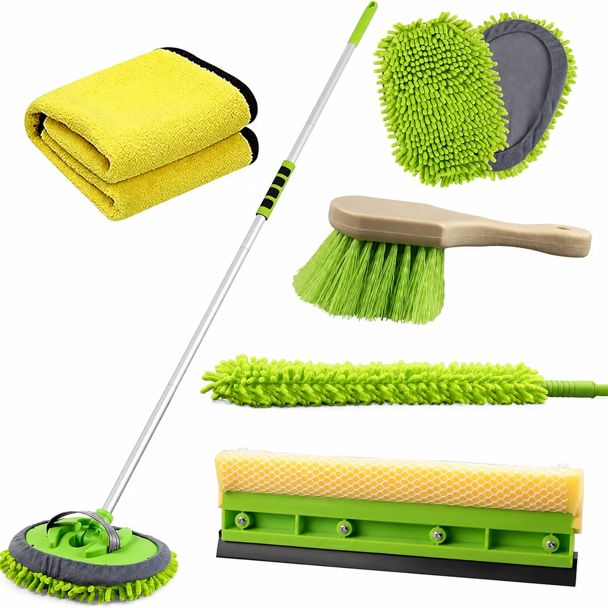 Car Cleaning Tool Kit with Duster, Mitt & Squeegee for Detailing Shops thumbnail