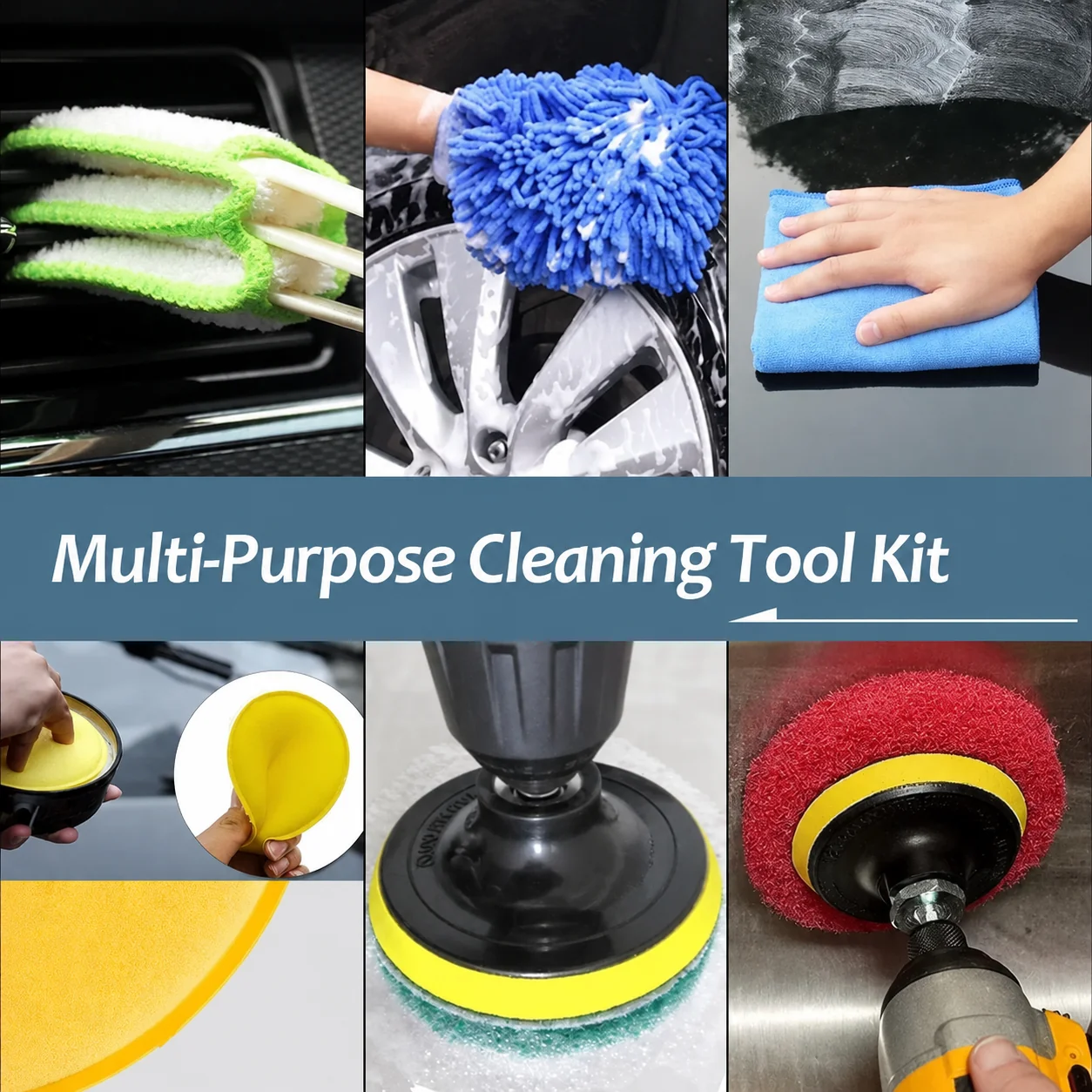 Drill Brush & Detailing Pad Complete Kit for Professional Car Care thumbnail