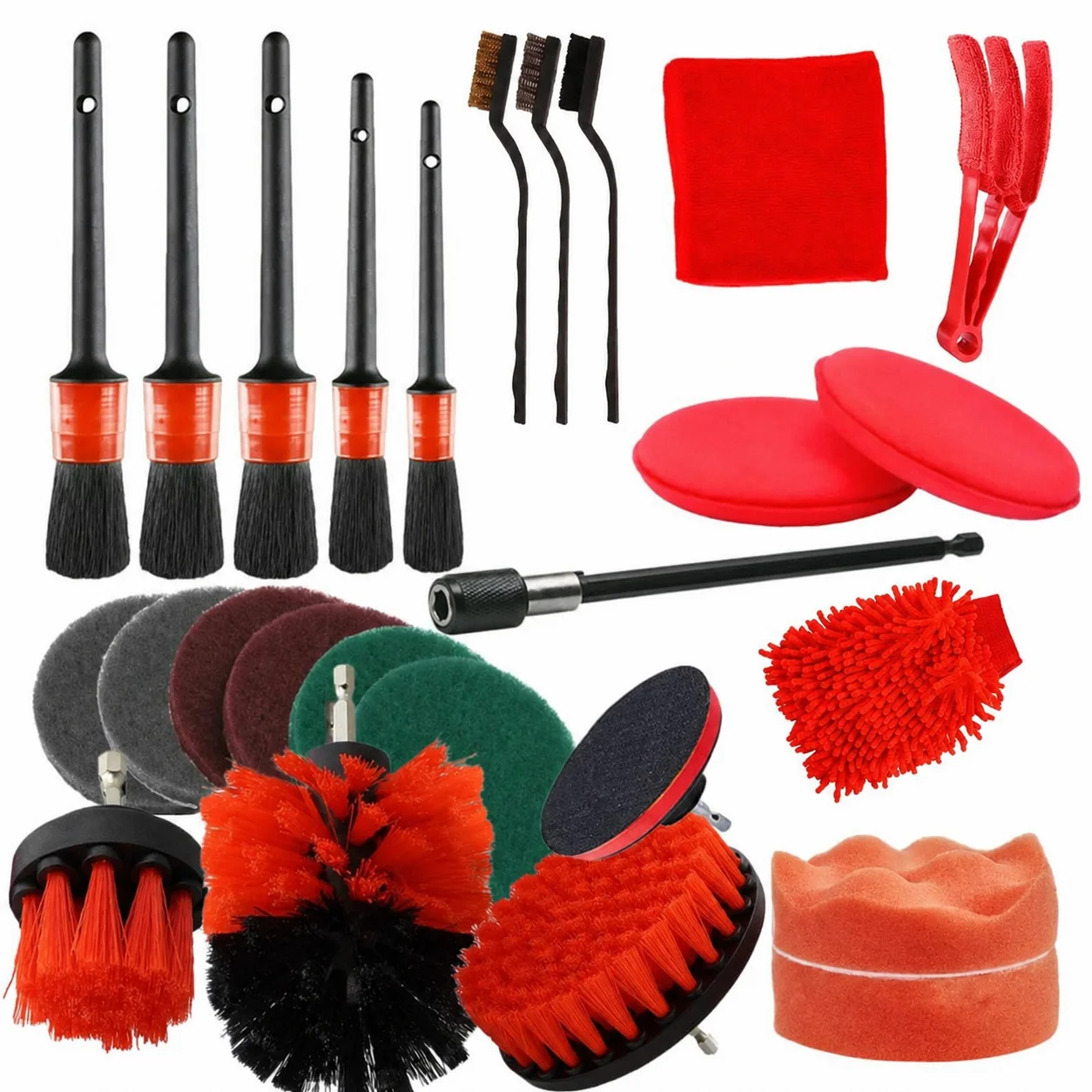 Drill Brush & Detailing Pad Complete Kit for Professional Car Care thumbnail