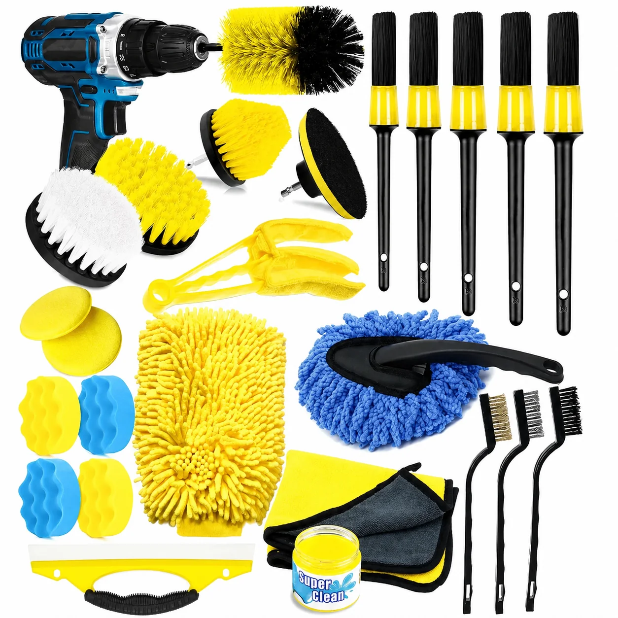 Drill Brush & Detailing Pad Complete Kit