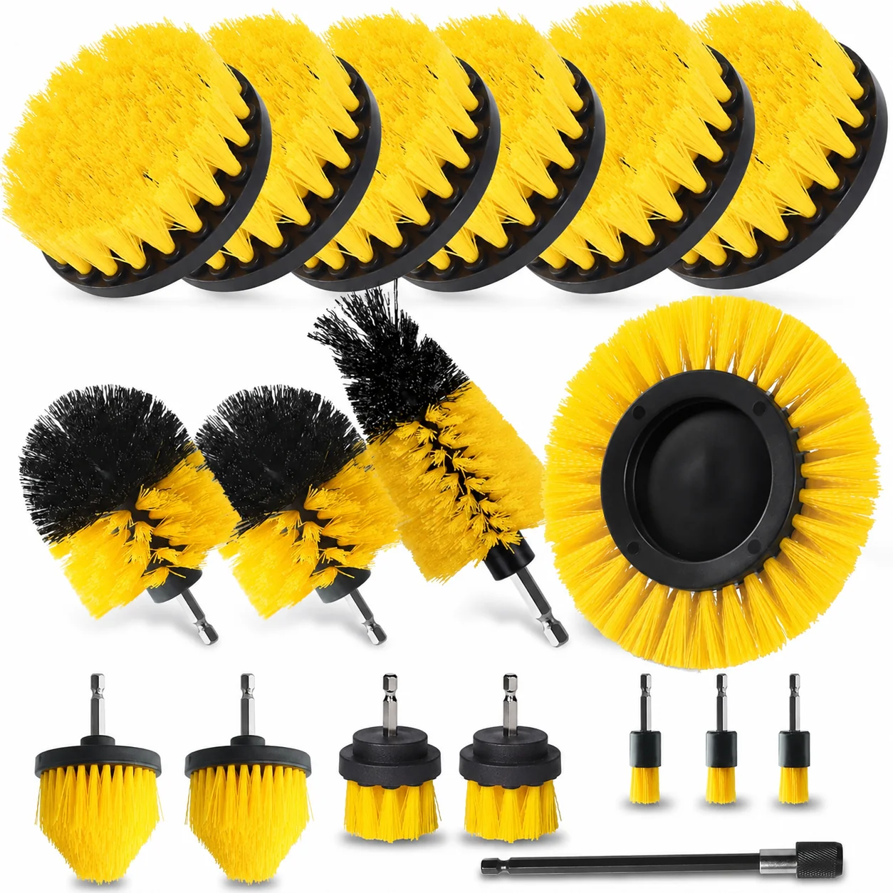 Multi-Purpose Power Drill Brush Attachment Set