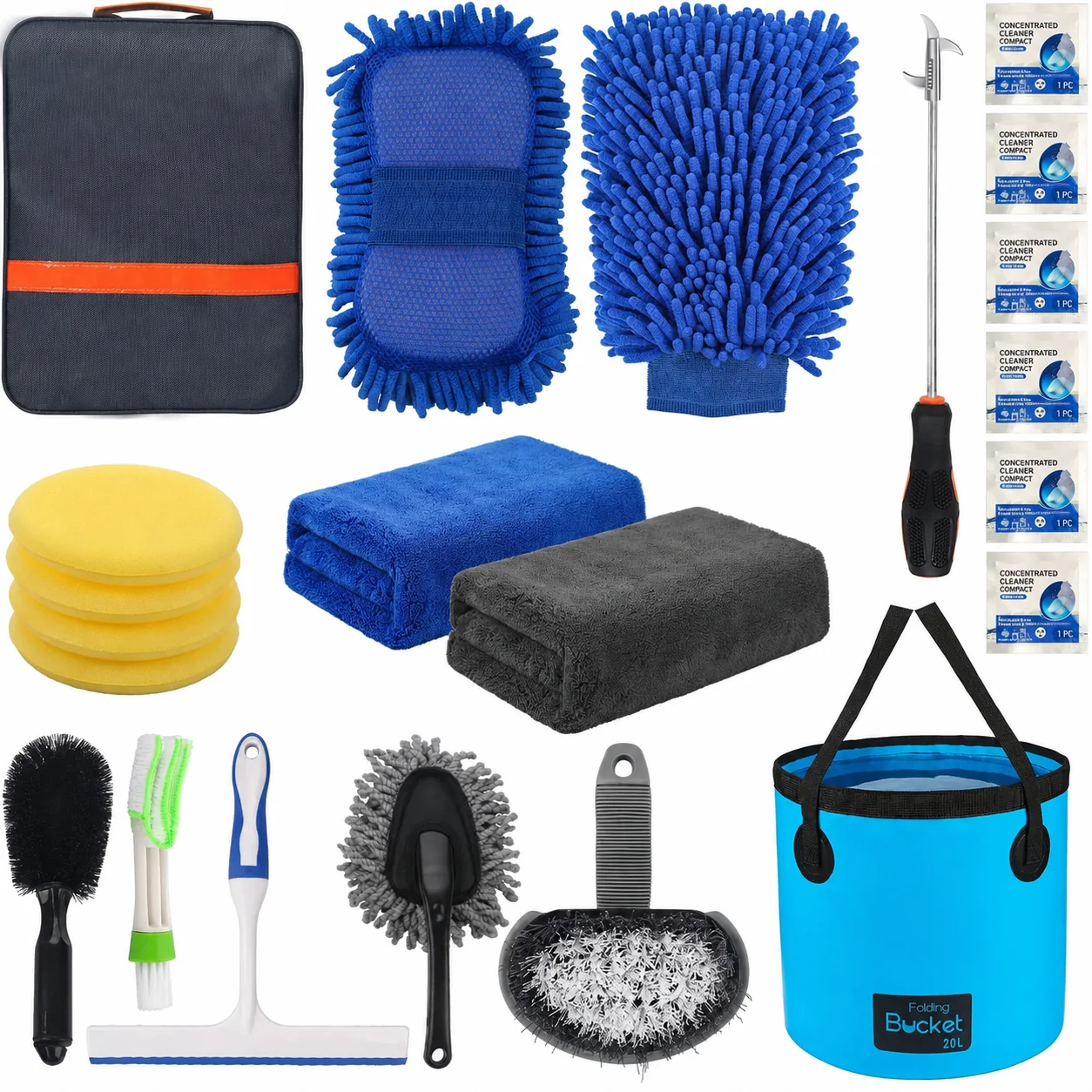 Car Wash Bucket Kit with Complete Tool Set for Detailing Shops - view 1