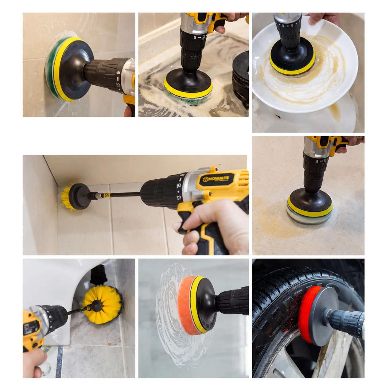 Drill Brush & Buffing Pad Pro Cleaning Kit for Detailing Shops thumbnail