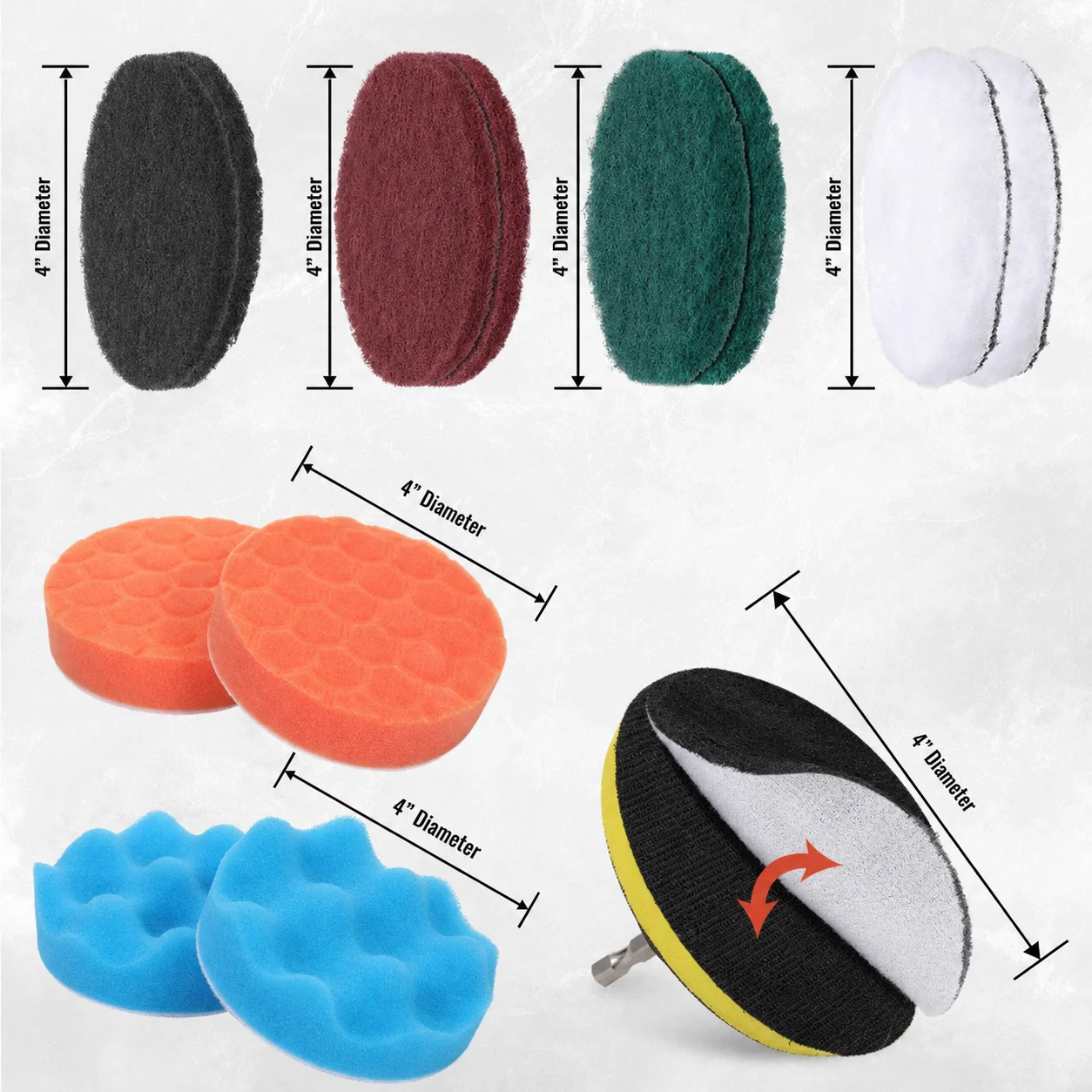 Drill Brush & Buffing Pad Pro Cleaning Kit for Detailing Shops thumbnail