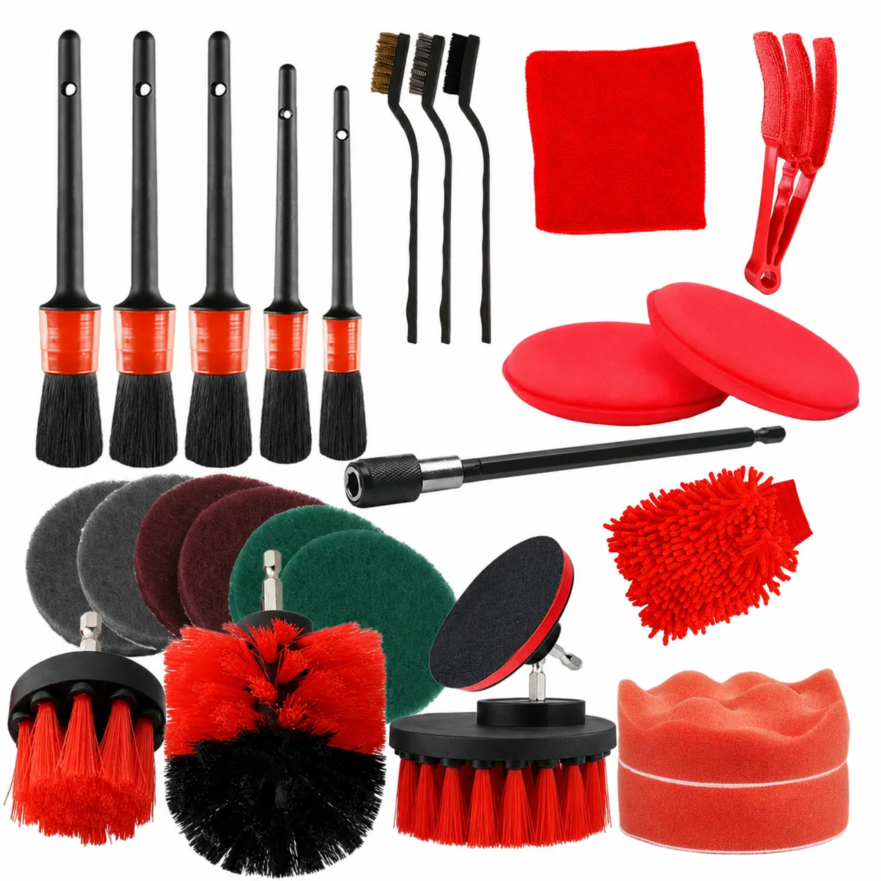 Drill Brush & Buffing Pad Pro Cleaning Kit for Detailing Shops thumbnail
