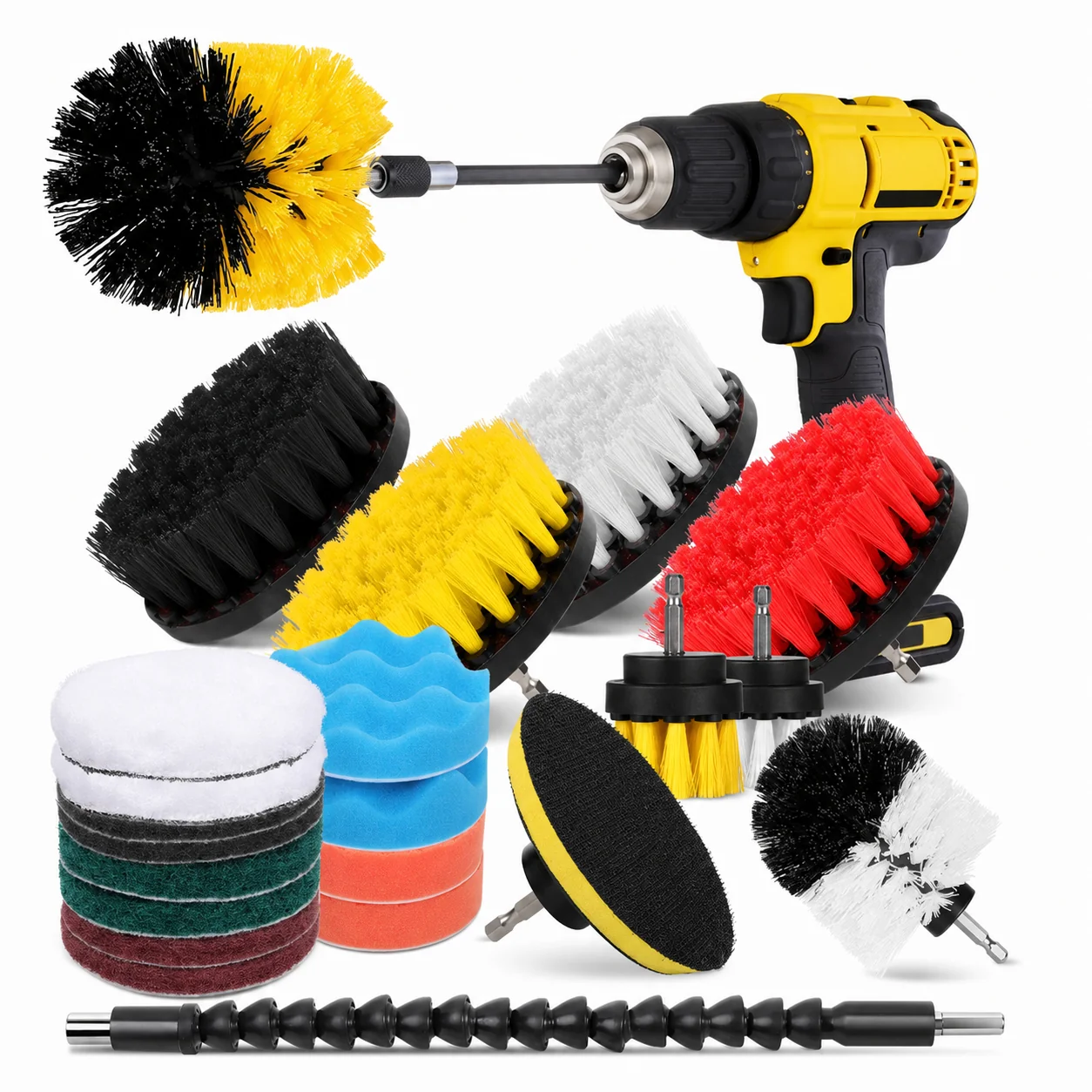 Drill Brush & Buffing Pad Pro Cleaning Kit for Detailing Shops thumbnail