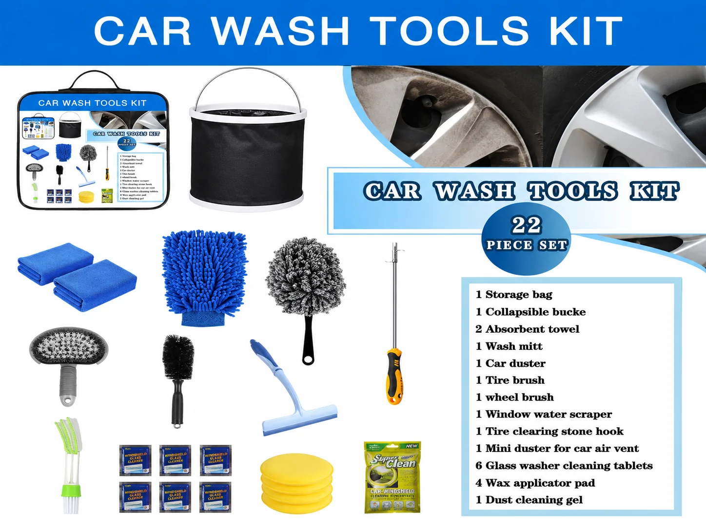 Drill Brush & Buffing Pad Pro Cleaning Kit for Detailing Shops thumbnail
