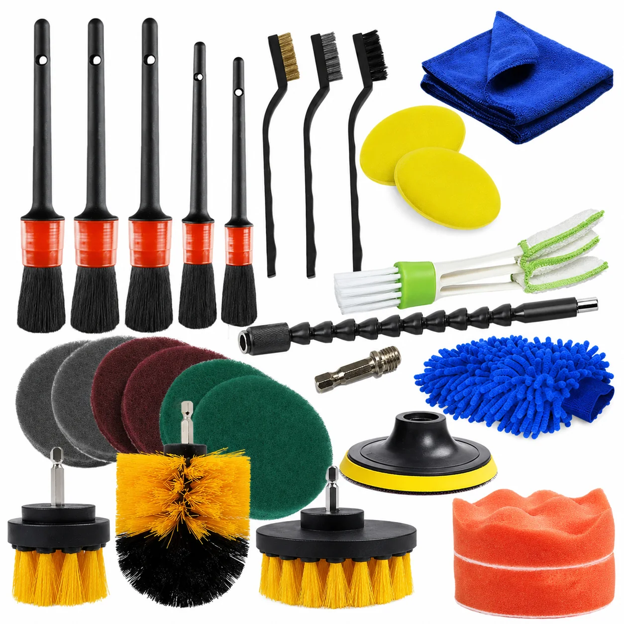 Drill Brush & Buffing Pad Pro Cleaning Kit for Detailing Shops - view 1
