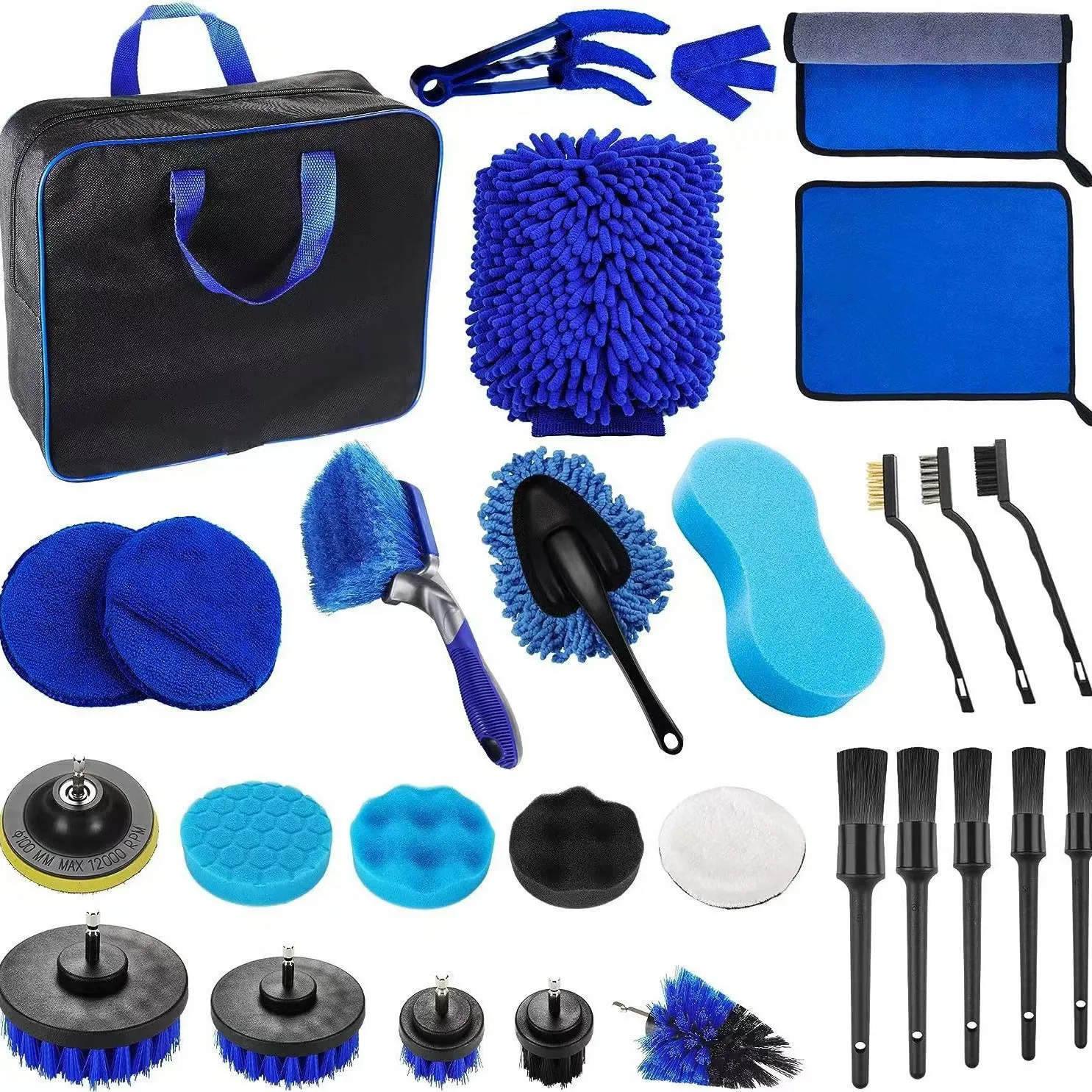 26-piece-blue-car-cleaning-brush-kit thumbnail