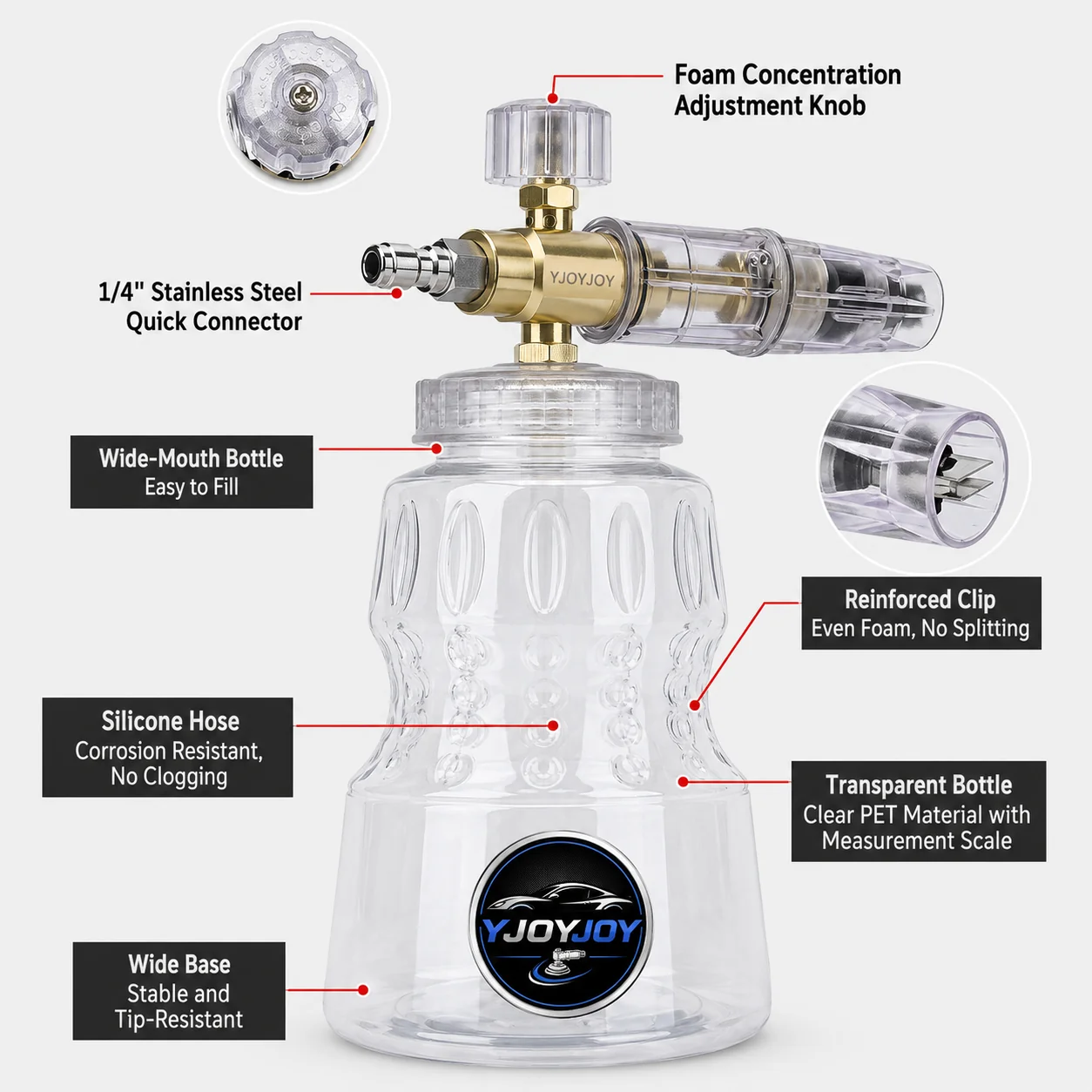 Professional 360° Swivel Foam Cannon for Pressure Washing thumbnail