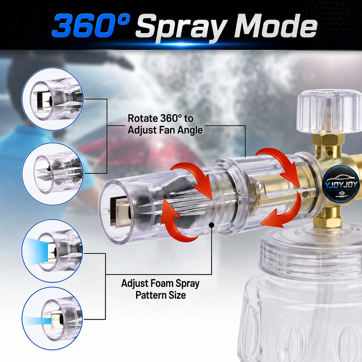 Professional 360° Swivel Foam Cannon for Pressure Washing thumbnail