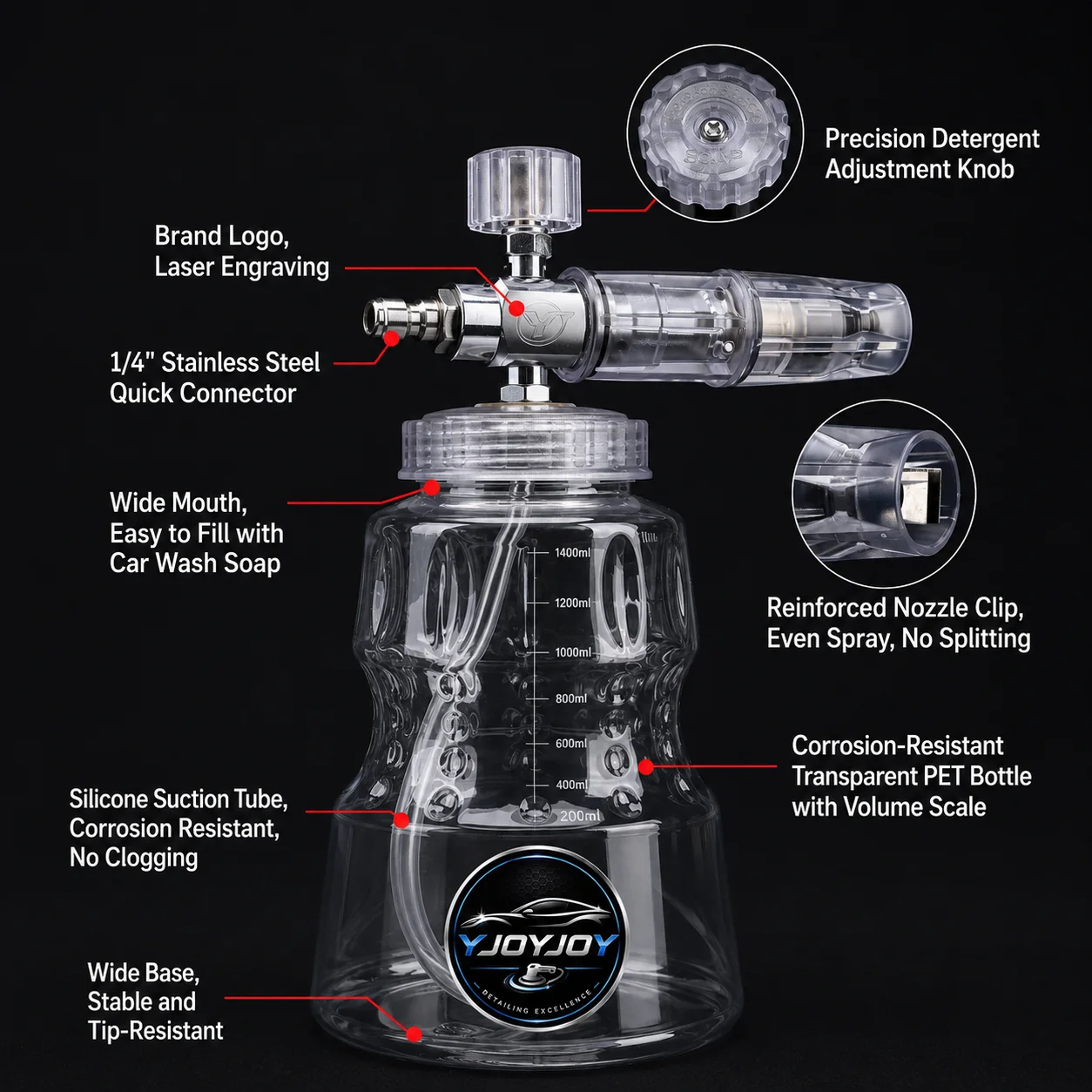 Aluminum Foam Cannon with Quick Connector for Pressure Washing thumbnail
