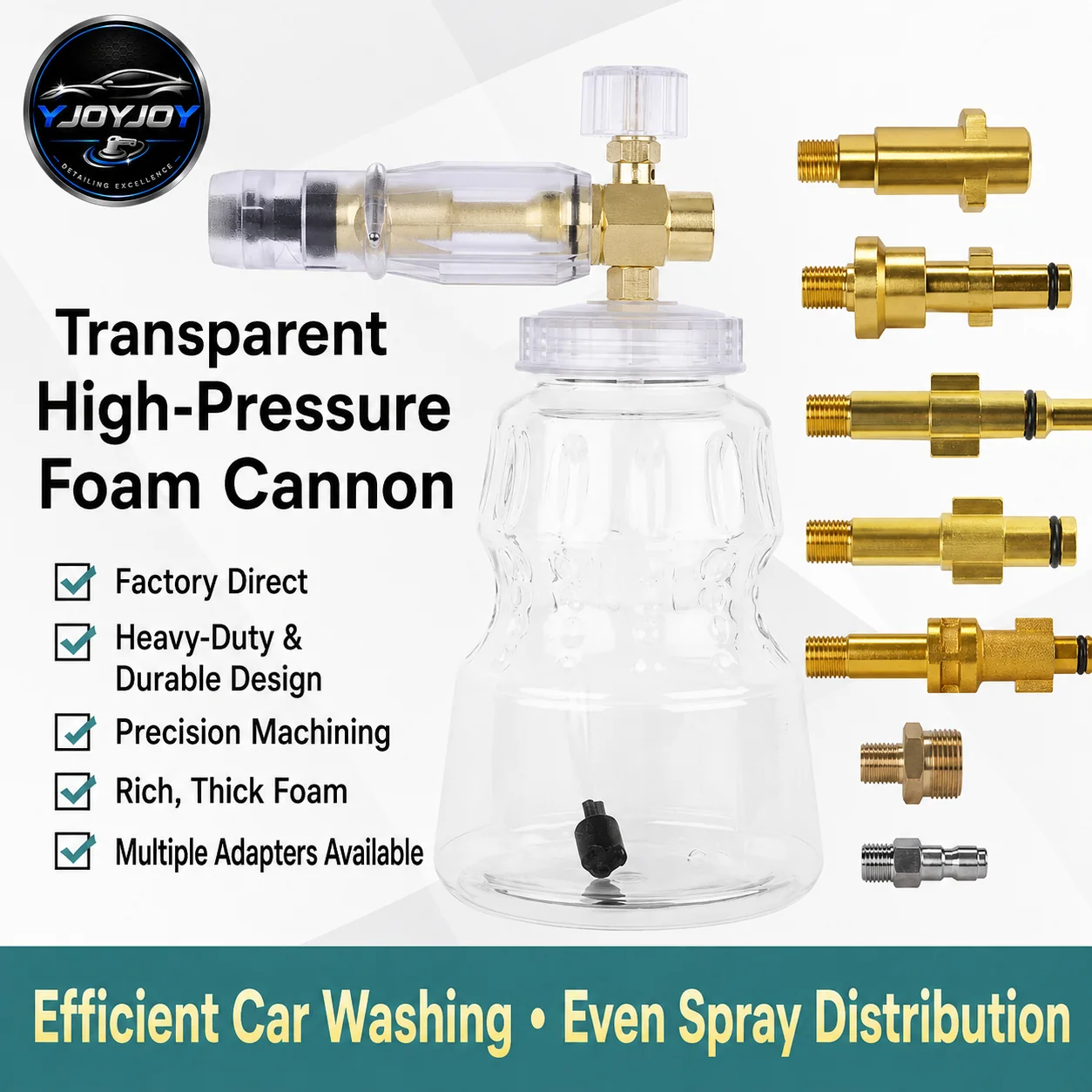 Full Copper Large-Mouth Foam Cannon for Pressure Washing - view 1