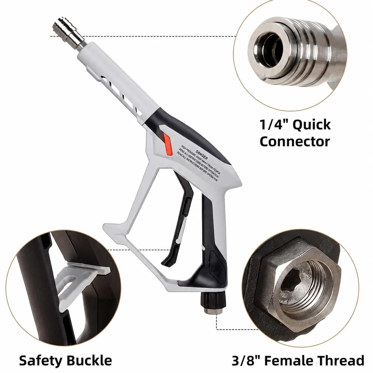 Aluminum Alloy Pressure Washer Gun (350 bar) for Automotive Detailing thumbnail