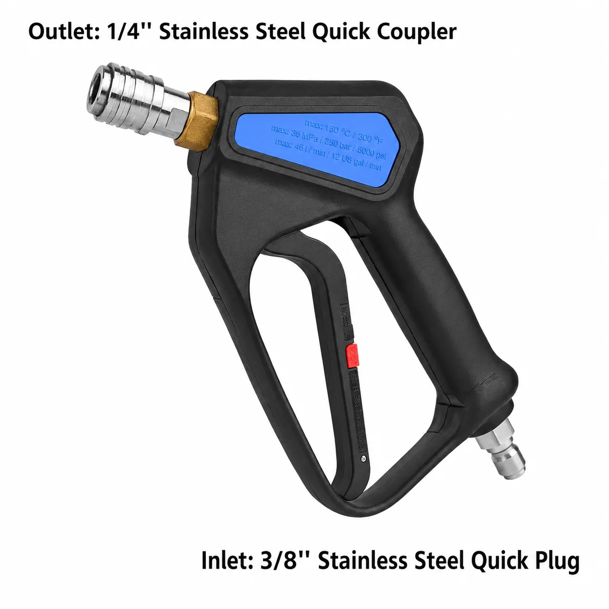 Short Safety-Lock Pressure Washer Gun (350 bar) for Pressure Washing thumbnail