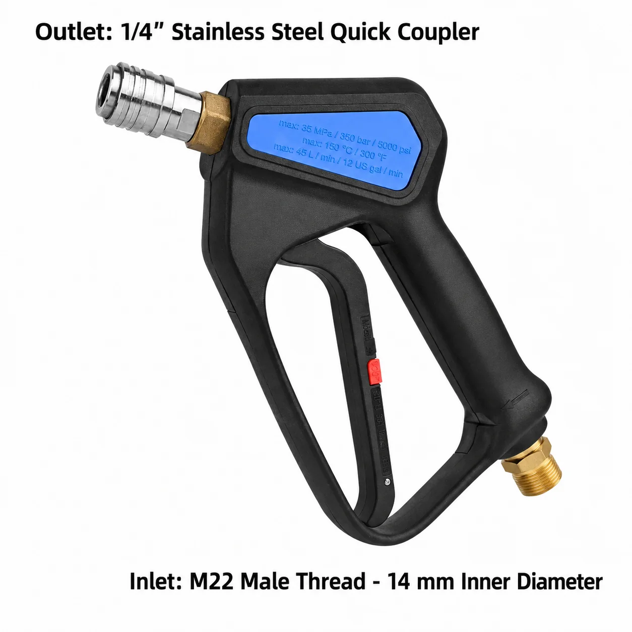 Short Safety-Lock Pressure Washer Gun (350 bar) for Pressure Washing thumbnail