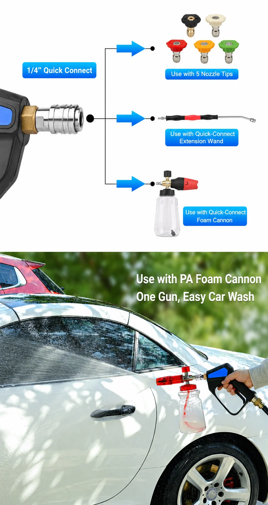 Short Safety-Lock Pressure Washer Gun (350 bar) for Pressure Washing thumbnail
