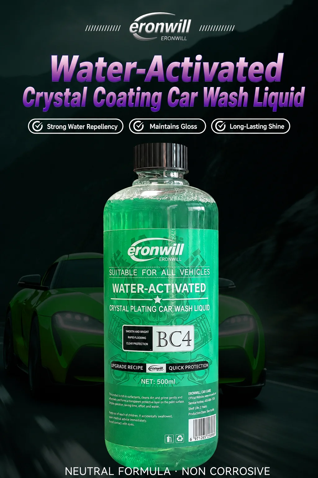 Ceramic-Infused Hydrophobic Car Wash Shampoo for Car Detailing - view 1