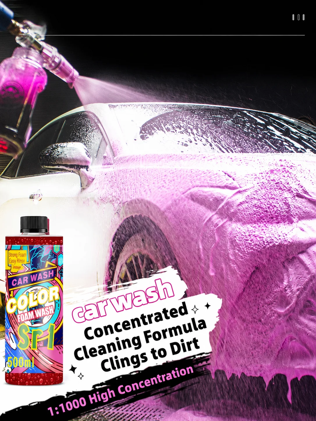 Color Foam High-Concentrate Car Wash Shampoo for Car Detailing thumbnail