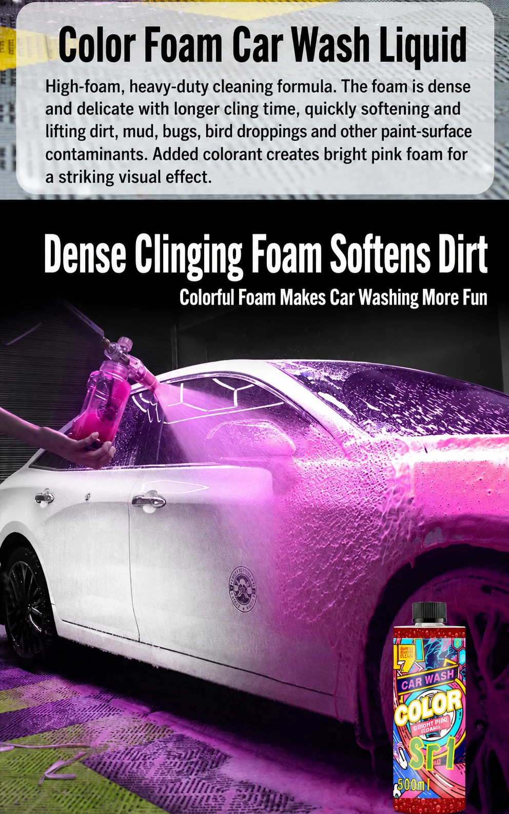 Color Foam High-Concentrate Car Wash Shampoo for Car Detailing thumbnail