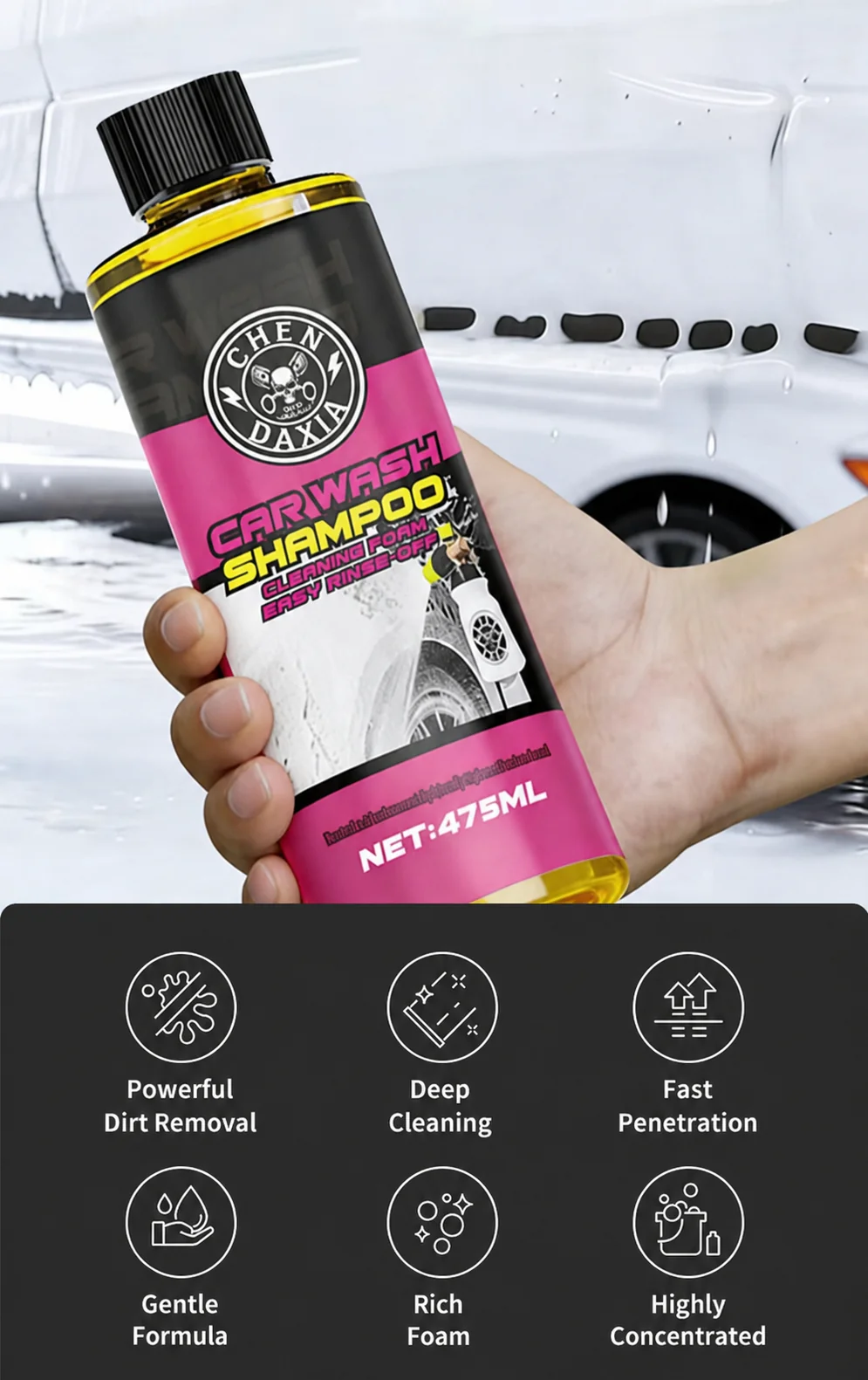 White Car High-Foam Decontamination Wash Shampoo for Car Detailing thumbnail