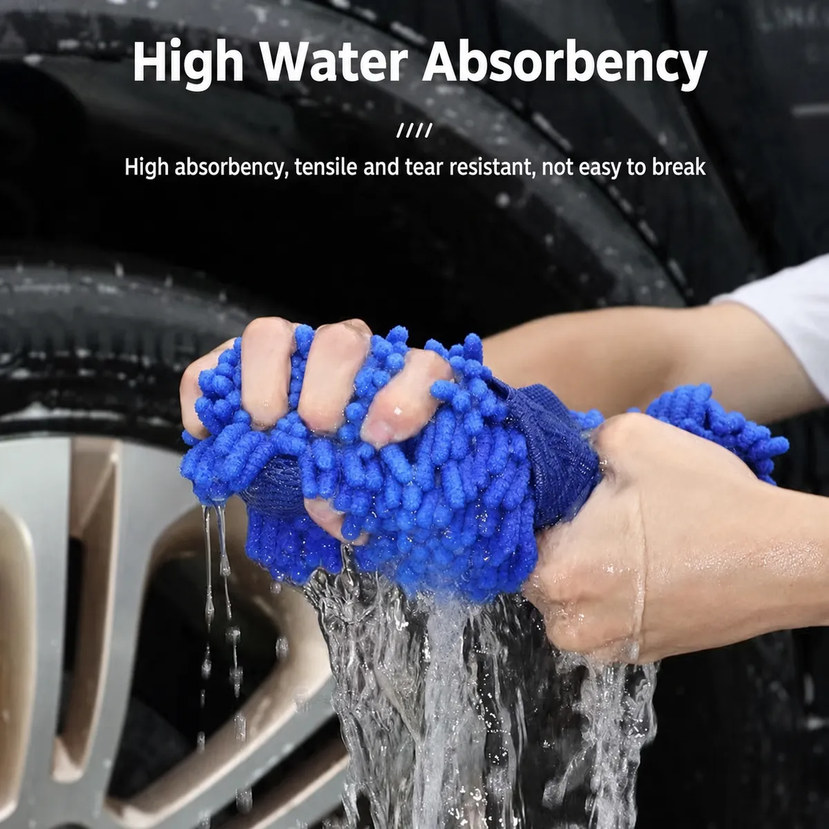 Multi-Color Chenille Wash Mitt Collection for Car Care thumbnail