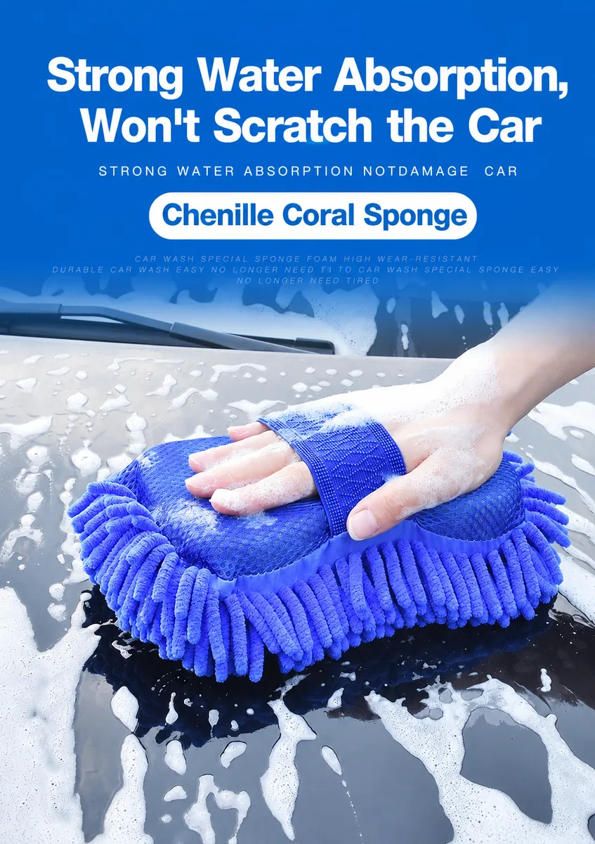 Multi-Color Chenille Wash Mitt Collection for Car Care thumbnail