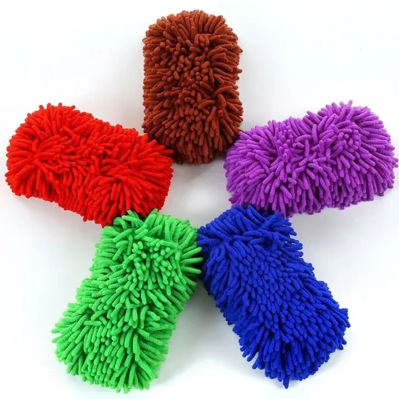Multi-Color Chenille Wash Mitt Collection