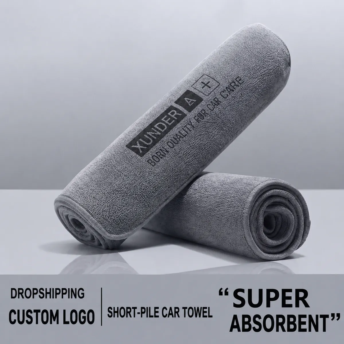 Dual-Sided Gray Drying Towel for Car Care thumbnail