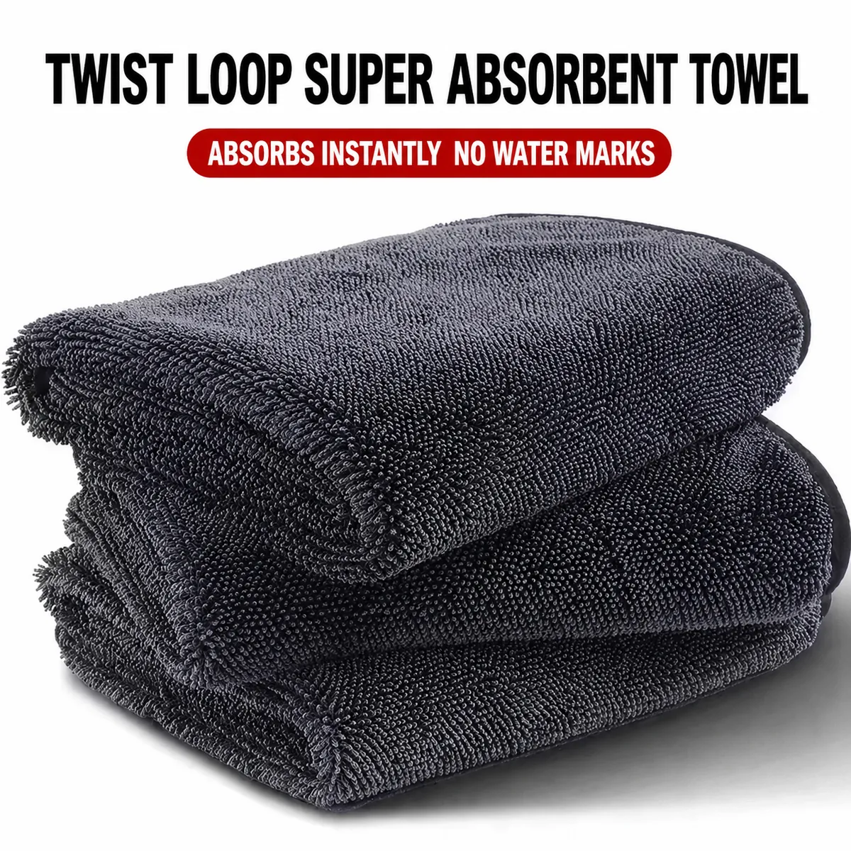 Dual-Sided Gray Drying Towel for Car Care thumbnail