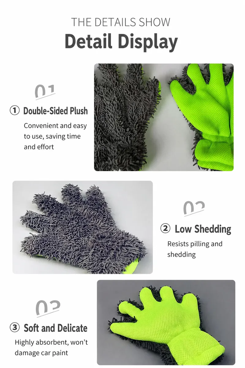 Five-Finger Microfiber Washing Gloves for Car Care thumbnail