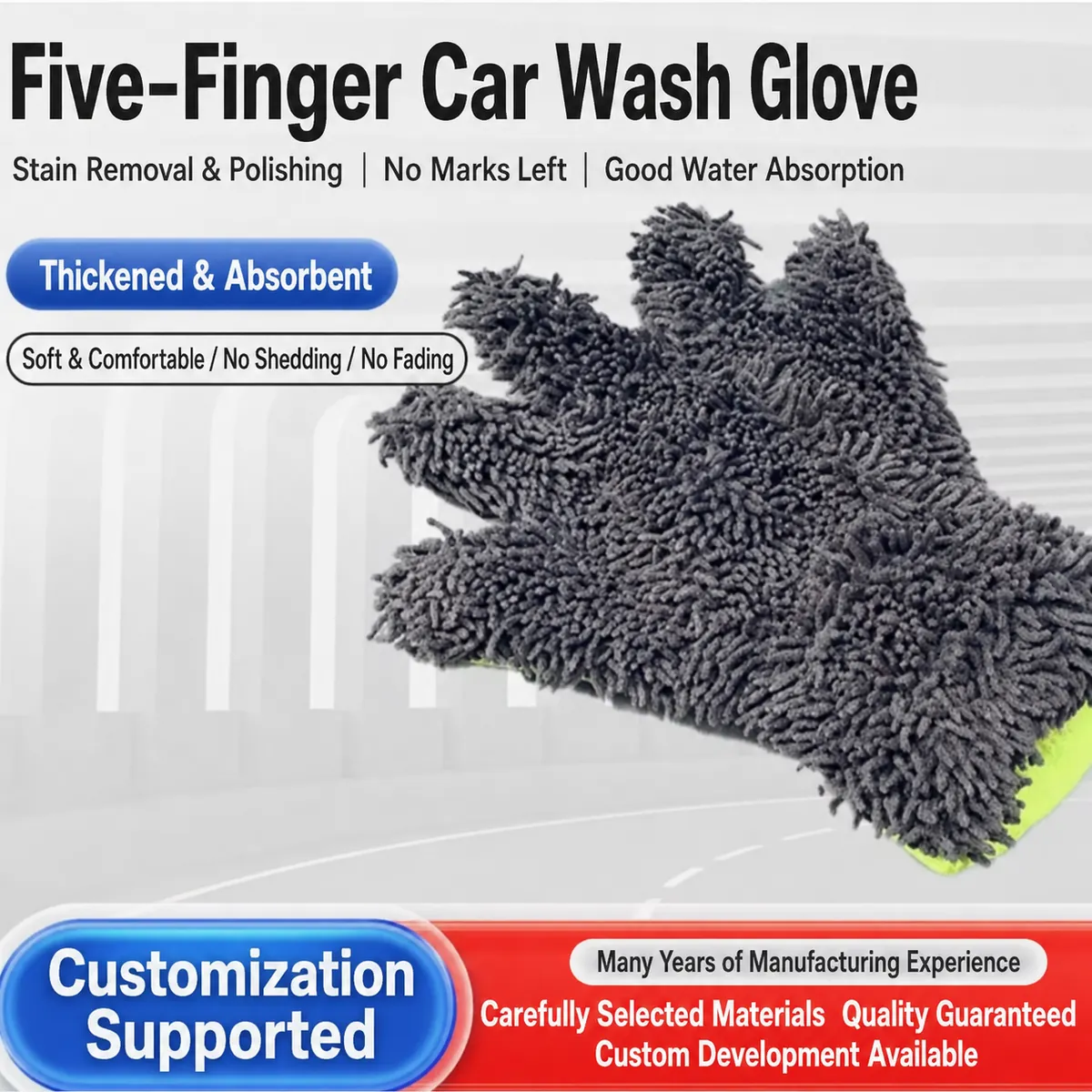 Five-Finger Microfiber Washing Gloves for Car Care thumbnail
