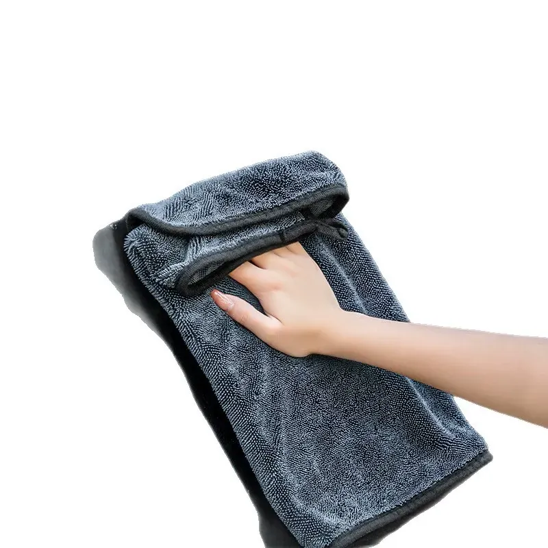 Black Fade-Resistant Microfiber Cleaning Towel for Car Care thumbnail