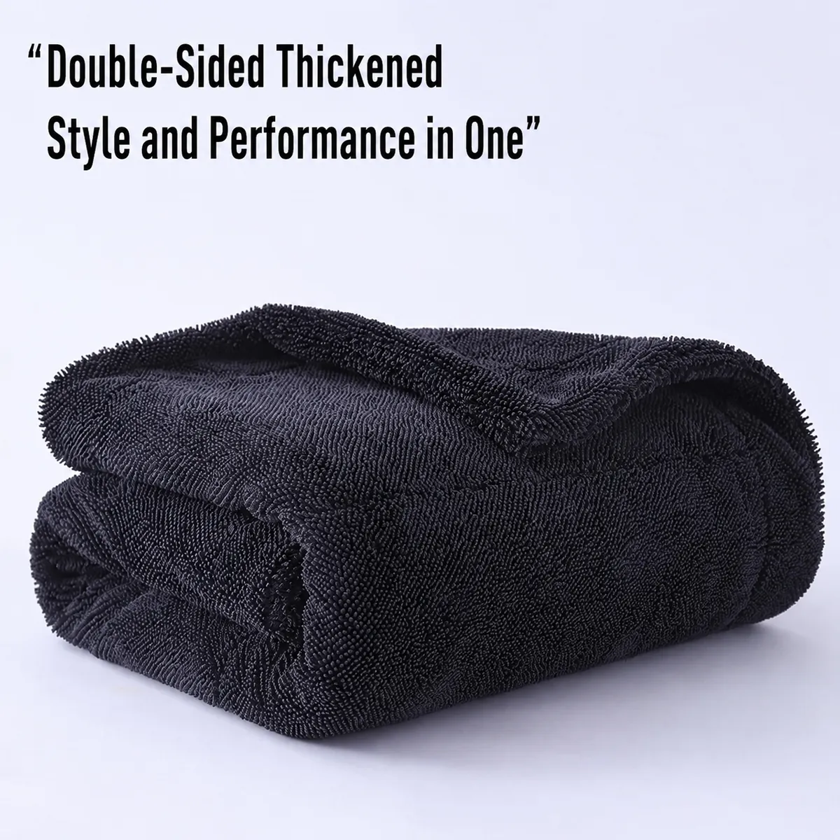 Black Fade-Resistant Microfiber Cleaning Towel for Car Care - view 1