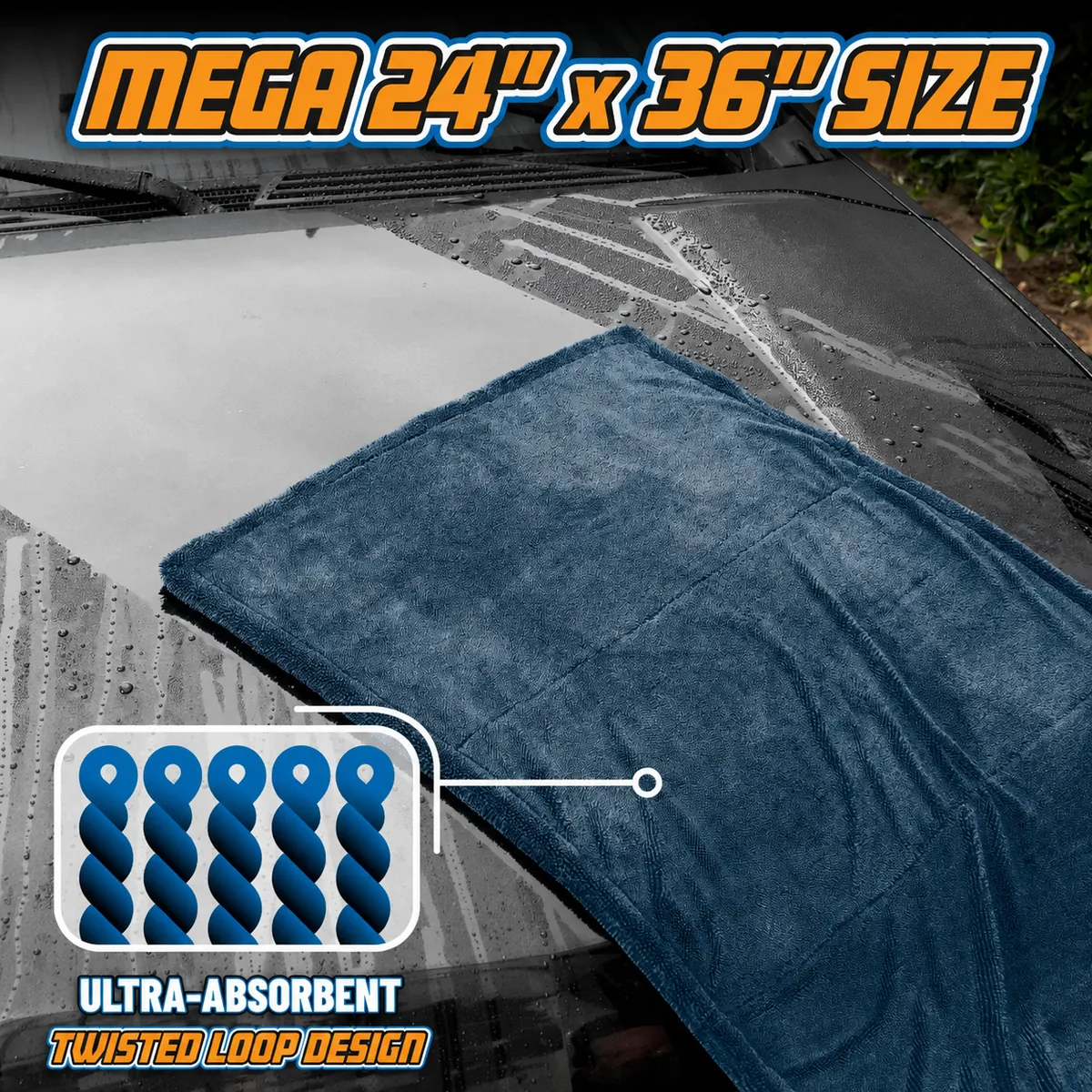 Black Double-Sided Thickened Microfiber Towel for Car Care thumbnail